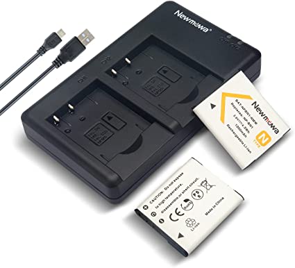 Newmowa NP-BN1 Battery (2 Pack) and Dual USB Charger Kit for Sony NP-BN1 and Sony DSC-QX10, DSC-QX30, DSC-QX100, DSC-T99, DSC-TF1, DSC-TX5, DSC-TX7, DSC-TX9, DSC-TX10, DSC-TX100V, DSC-W310, DSC-W320, DSC-W330, DSC-W350, DSC-W380, DSC-W510, DSC-W530, DSC-W570, DSC-WX5, DSC-WX9, DSC-WX30 Digital Cameras