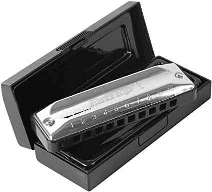 East top Diatonic Harmonica Key of C,10 Hole 20 Tone Diatonic Blues Harp Mouth Organ Harmonica T002 with Case for Professional Player and Students