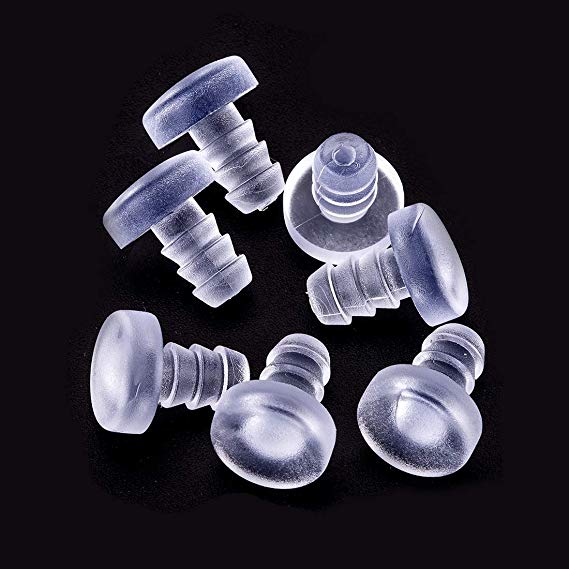 30 pcs Glass Top Table Bumpers with Stem, Clear Rubber Grippers, Patio Table Spacers, for 3/16Inch Hole