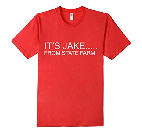 Halloween T-shirt - It's Jake, From State Farm Costume - Male Medium - Red