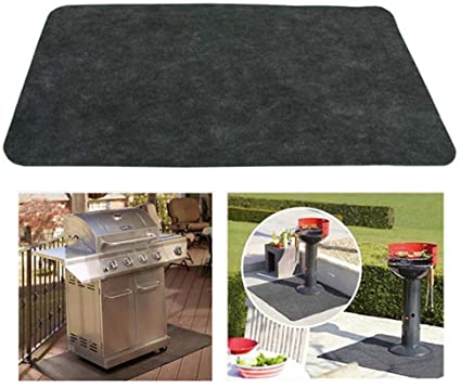 Finlon Gas Grill Mat, Under the Grill Mat Heat Resistant BBQ Gas Grill Splatter Mat Backyard Outdoor Gas Grill Floor Mat Protective Rug for Backyard, Outdoor, Deck & Patio (48'' x 30‘’)