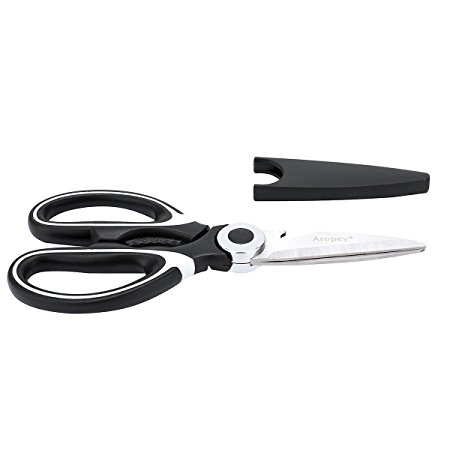 Heavy Duty Kitchen Shears - Ultra Sharp Scissors with Cover for Chicken, Poultry, Fish, Meat, Vegetables and Herbs