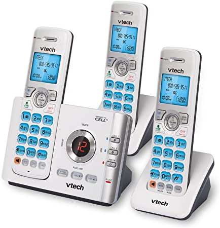 VTech DS6722-3 DECT 6.0 3-Handset Cordless Phone with Digital Answering System