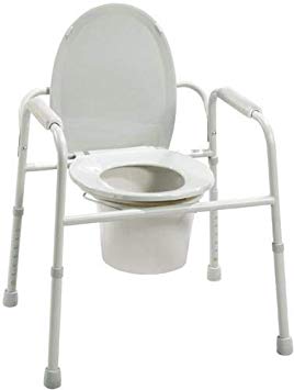 Complete Medical Commode - 3 in 1 Deluxe Steel with deep Seat Assembled-(Drive), 56.5 Pound