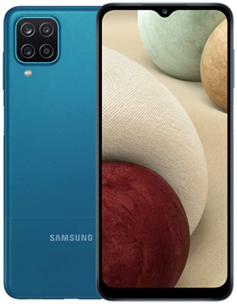 Samsung Galaxy A12 Nacho (128GB, 4GB) 6.5", 48MP Camera, All Day Battery, Dual SIM GSM Factory Unlocked 4G Volte (USA   Global) International Model A127M/DS (Extra Fast Charger Bundle, Blue)