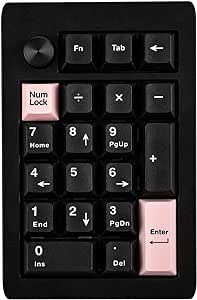 EPOMAKER EK21-X VIA Gasket Number Pad, Aluminum Alloy Wireless Numpad, Bluetooth/2.4ghz/Wired Programmable Keypad, with 5-Layer Padding, for Win/Mac/Gaming (Black, Mulan Switch)