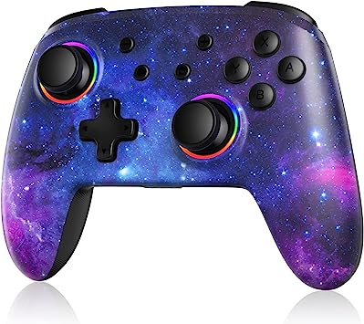 NexiGo Hall Effect Controller (No Drift, No Deadzone) with Hall Sensing Joystick for Switch/Switch Lite/OLED, Wireless Bluetooth Controller with Motion Control, RGB Light, Turbo (Cosmic Nebula)