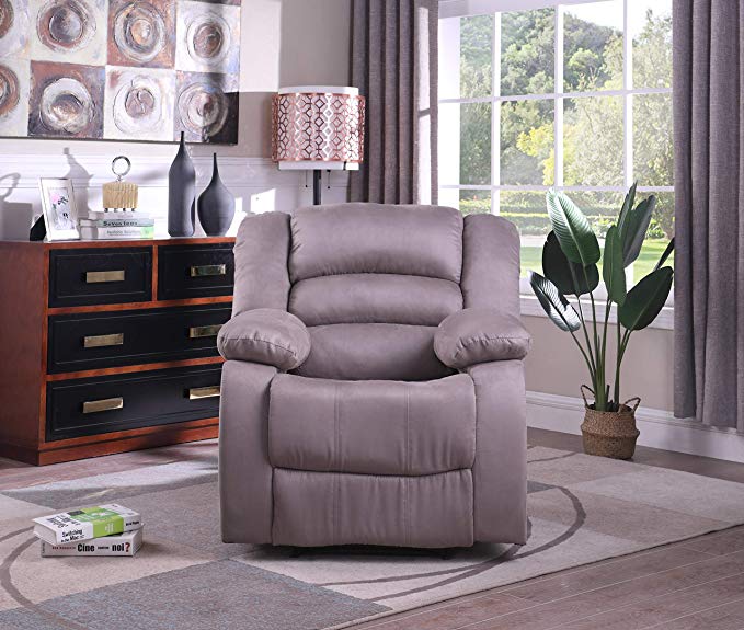 NHI Express 72008-91GY Addison Microfiber Recliner, Gray Color,