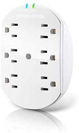360 Electrical 360301 Loft 6 Outlet Surge Protector Wall Tap