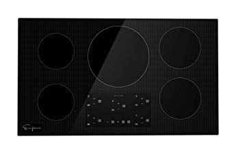 Empava IDCX36 36 Inch Electric Induction Cooktop Smooth Surface with 5 Burners 240V, Black