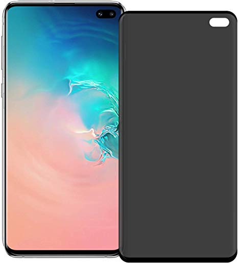 Galaxy S10 Plus Privacy Screen Protector, Super Protection [3D Curved] [Case Friendly] [Anti-Scratch] 9H Hardness Tempered Glass Film Protector,for Samsung Galaxy S10 Plus /S10  (Black)