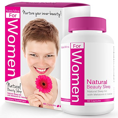 Natural Beauty Sleep For WOMEN Is A Unique Blend Of Melatonin, Valerian, Ashwagandha And Natural Sleep Aids That Promotes Relaxation And Restful Sleep, Made In USA - 60 Veggie Capsules
