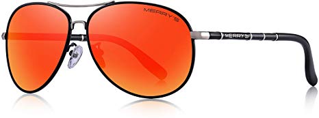 MERRY'S Premium Fashion Style Mens Classic pilot Sunglasses Polarized 100% UV protection sun glasses for men S8766