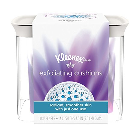 Kleenex Exfoliating Cushions, Refillable Dispenser & Pads, 12 Pads