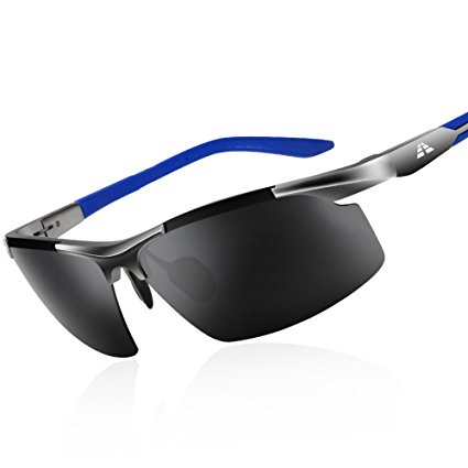 HODGSON Polarized Sunglasses for Men or Women, Al-Mg Metal Driving Glasses