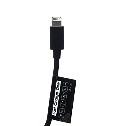 PortaPow Specialised 21AWG 1ft Charge Only Apple Lightning Cable - 2x Faster Charging From a PC