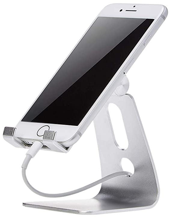 AmazonBasics Adjustable Cell Phone Stand for iPhone and Android | Silver