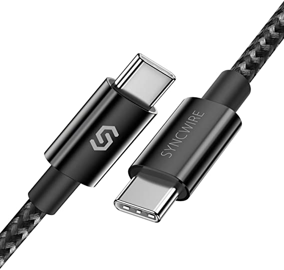 Syncwire USB C to USB C Cable 60W Type C PD Fast Charging Cord 3.3ft/1m Compatible with Samsung Galaxy S21 S20 S10 S9 Note 20 10 Google Pixel 4 3 2 XL MacBook Air 13" iPad Pro 2020 Nintendo Switch