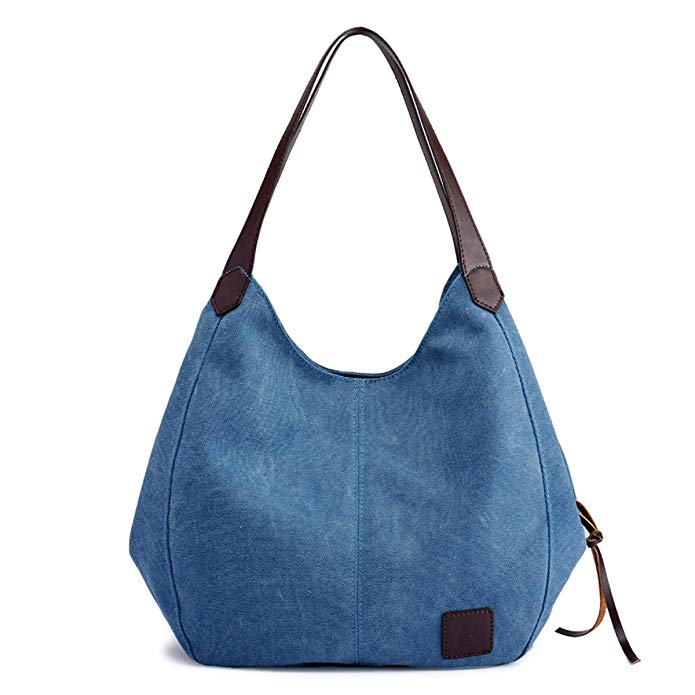 Hiigoo Fashion Women's Multi-pocket Cotton Canvas Handbags Shoulder Bags Totes Purses
