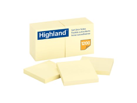 Highland Notes, 3 x 3-Inches, Yellow, 12-Pads/Pack