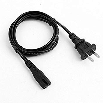 6FT 2 Prong Wall Power Cord for Samsung UN Series TV, Samsung Smart TV, Samsung Curved TV and 8000 Series, Apple Airport Time Capsule, Mac Mini (2014) Apple TV