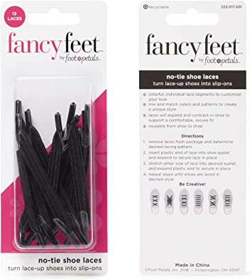 Fancy Feet Elastic No Tie Shoelaces - One Size Fits All - 12 Laces