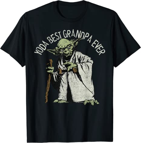 Star Wars Yoda Best Grandpa Ever Portrait T-Shirt