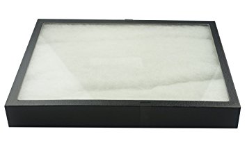 SE JT9213 Glass Top Display Box with Metal Clips, 16" x 12" x 2" for jewelry, watch display, entomology, collectibles, artwork and garage storage