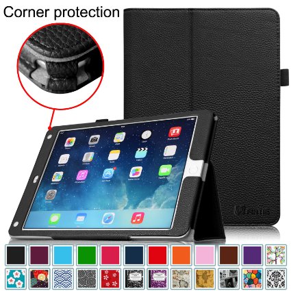 Fintie iPad Air 2 Case [Corner Protection] - Slim Fit Leather Folio Case with Smart Cover Auto Sleep / Wake Feature for Apple iPad Air 2 (iPad 6) 2014 Model, Black