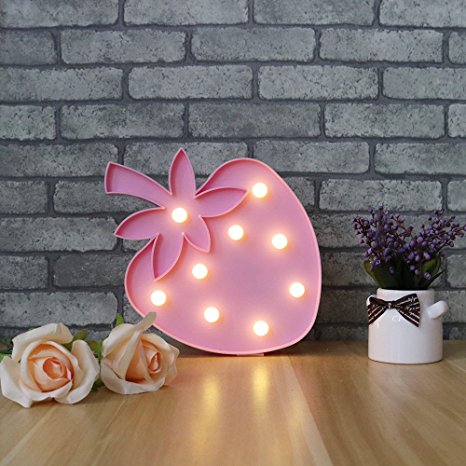 DELICORE LED Strawberry Night Light, Fruit Shape Light Decor for Kids Baby Adults Bedroom ,living room.