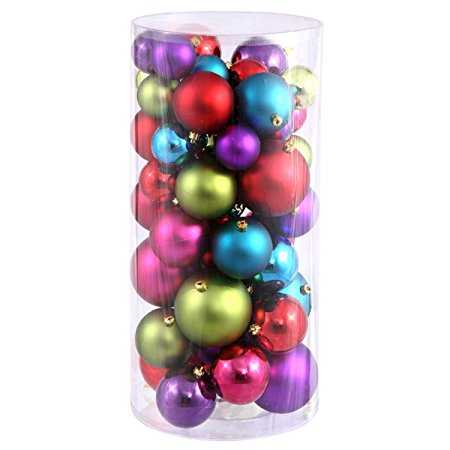 50ct Shatterproof Multi-Color Shiny & Matte Christmas Ball Ornaments 1.5"-2"