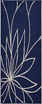 Garland Rug LL460W024060L5 Grand Floral Area Rug, 2 x 5', Indigo/Ivory