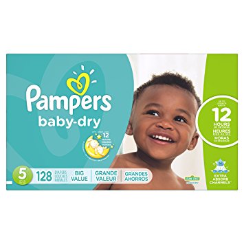 Pampers Baby Dry Diapers, Size 5, 128 Count