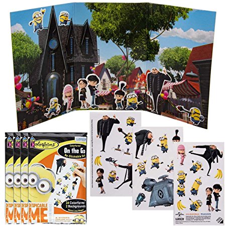 Colorforms (4 Pack) 26-Piece Sets On The Go Despicable Me Restickable Stickers For Kids Boys & Girls