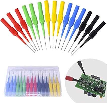 BingSnow Non-destructive Pin Test Probes Pin Insulation Piercing Needle, 15 Pack Probes Pin Set Use for Car Tester (Black, Red, Green, Yellow, Blue - 3/Each Colors)