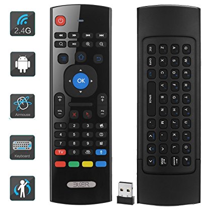 Eliker Multifunction 2.4G Air Mouse Mini Wireless Keyboard & Infrared Remote Control 3 Gyro   3 Gsensor with mic for Google Android TV Box, IPTV, HTPC, Windows, MAC OS, PS3