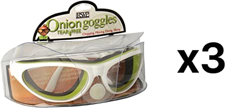 RSVP International Onion Goggles with Case, White (Pack of 3)