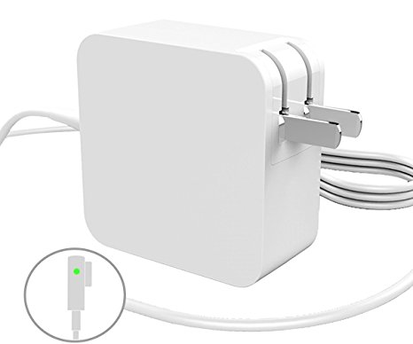Replacement Macbook Pro Charger, 60W Magsafe Power Adapter For Apple Macbook Pro 13-inch A1181 A1278 A1184 A1330 A1342 A1344, L-Shape Magnetic connector 16.5V 3.65A (Foldable Plug)