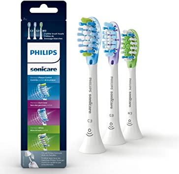 Philips Sonicare RFID Replacement Brush Heads Variety Pack - 1 Premium Plaque Control   1 Premium Gum Care   1 Premium White, White, 3 Pack, HX9073/65