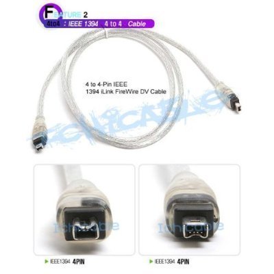 OOOUSE 4 Pin To 4 Pin i-LINK 1394 Firewire Cable For Sony Canon JVC