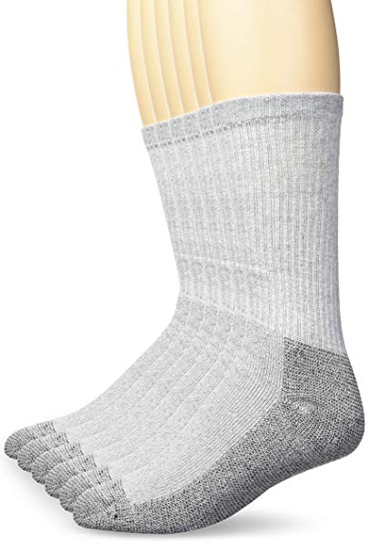 Fruit of the Loom Men's 6 Pack Heavy Duty Cushioned Crew Socks