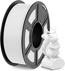 SUNLU PLA Filament 1.75mm,Sauber Gewickelt 3D Drucker Filament PLA 1.75mm,Einfach zu Verwenden,Maßgenauigkeit  /- 0,02mm, 1KG Spule 3D Filament, Kompatibel Mit den Meisten 3D Drucker, PLA Weiß