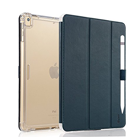 Vanctec for iPad Pro 10.5 Cover, iPad Pro 10.5 Case, Apple New iPad Pro 10.5 Inch 2017 Folio Smart Folio Stand Protective Heavy Duty Rugged Impact Armor Cases with Apple Pencil Holder, Blue
