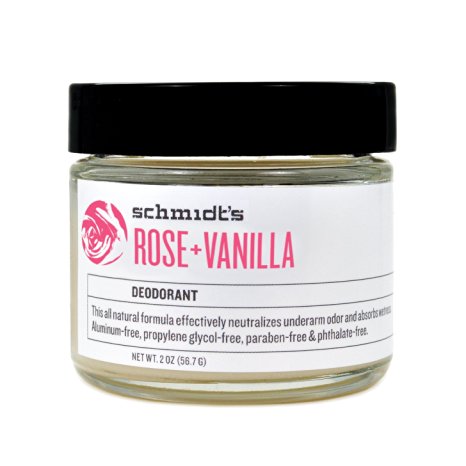Schmidt's Natural Deodorant - Rose   Vanilla Jar (2 oz.; Odor Protection & Wetness Relief; Aluminum-Free)