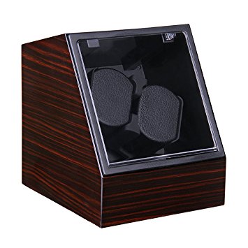 Excelvan Double Automatic Watch Winder Dual Automatic Watch Winder Luxury Automatic Watch Display Case Automatic 2 Watch Winder Rotator