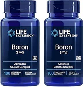 Life Extension Boron 3 Mg 100 Vegetarian Capsules (Pack of 2)