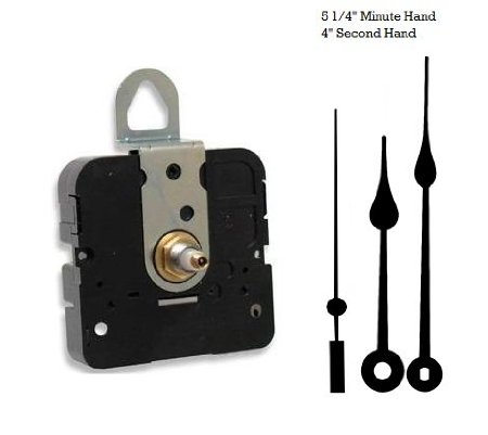 Takane Quartz Clock Movement With 5 1/4" hands, for Dials up to 3/8" Thick, U.S.A. Made
