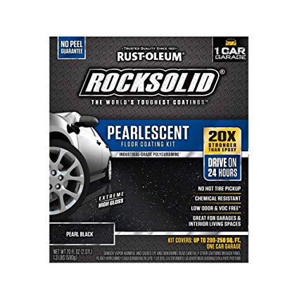 Rust-Oleum 306325 Rock-Solid Pearlescent Garage Floor Coating Kit Pearl Black