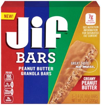 Jif Creamy Peanut Butter Granola Bar, 5 Ct