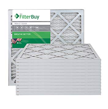 FilterBuy 20x20x1 MERV 8 Pleated AC Furnace Air Filter, (Pack of 12 Filters), 20x20x1 – Silver